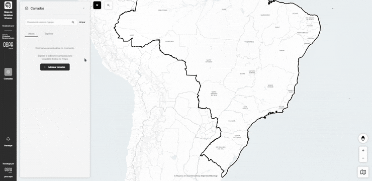 O mapa público, de preferência com a camada de obras. Se não houver, o mapa público de Itajaí.